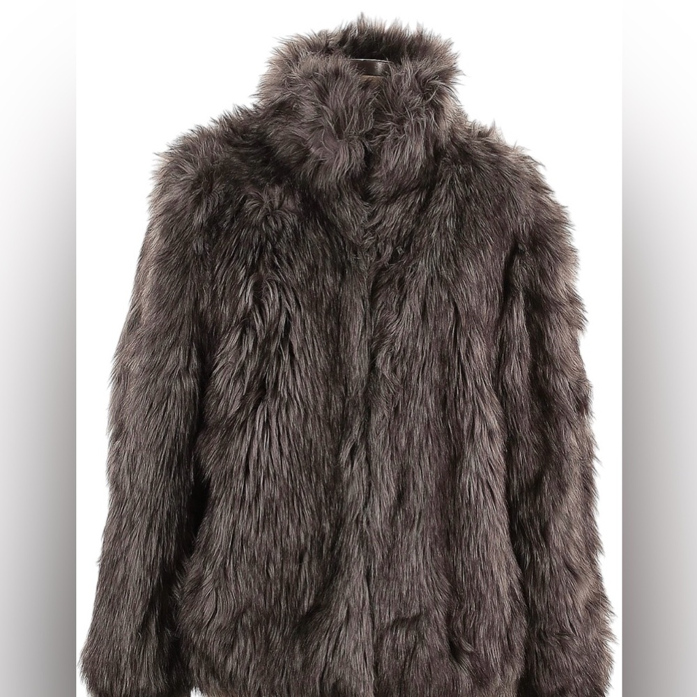 Wildflowers Faux Fur Jacket - Dark Brown